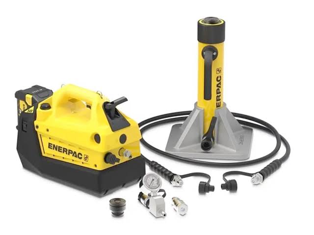Enerpac anchor bolt test kit with cordless pump, center-hole cylinder and gauge