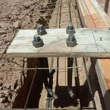 Anchor bolts in trench