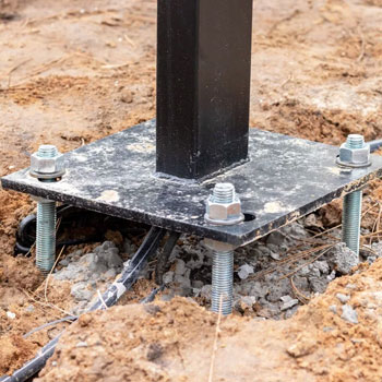 Anchor bolts with girder